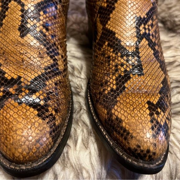 Tony Lama BLK Label Tan Full Snake Men's Boots NEW SOLES & HEELS Sz 9.5 D - Picture 3 of 16